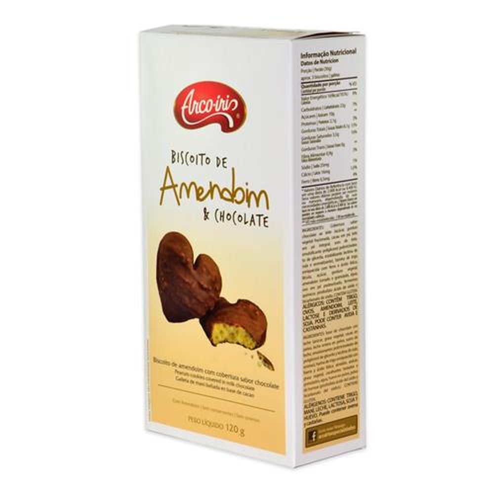 Biscoito Amendoim & Chocolate Arco-íris (Emb.Contém 40un de 120g cada)