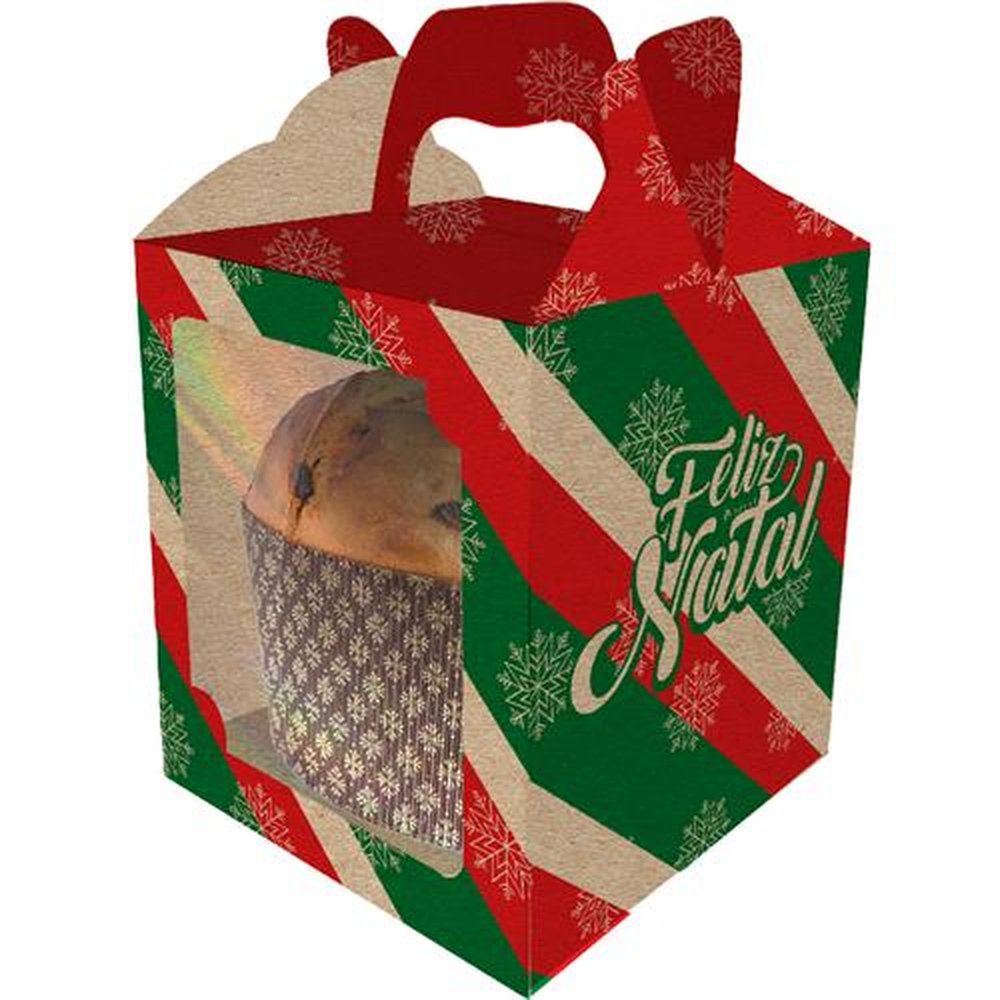 Caixa Panetone Kraft Natal