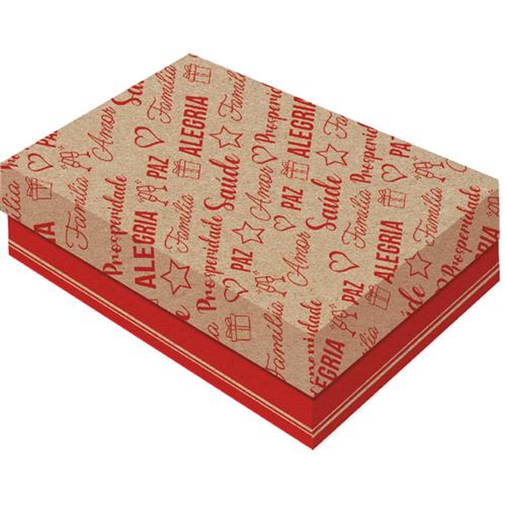 Caixa Presente Retangular G Kraft Natal