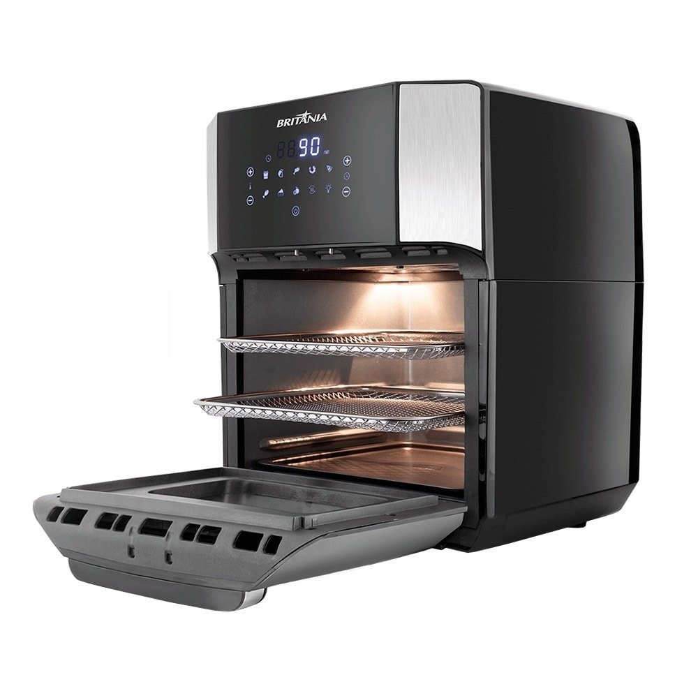 Fritadeira Air Fryer Britânia Oven BFR2100P - 12 Litros, 1800W, 4 em 1, Preto, 220V