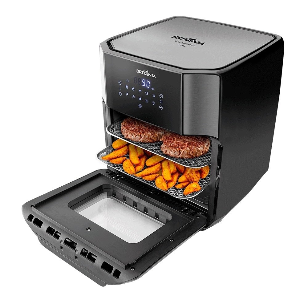 Fritadeira Air Fryer Britânia Oven BFR2100P - 12 Litros, 1800W, 4 em 1, Preto, 220V