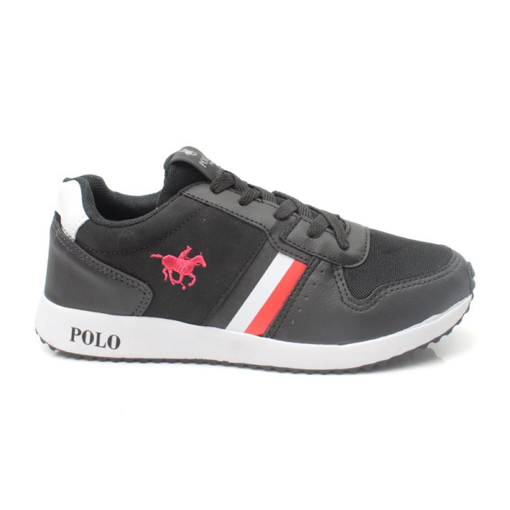 Tenis Adulto Polo Happy Casual Preto Vermelho - Grade 12 Pares - Numeração 37-43