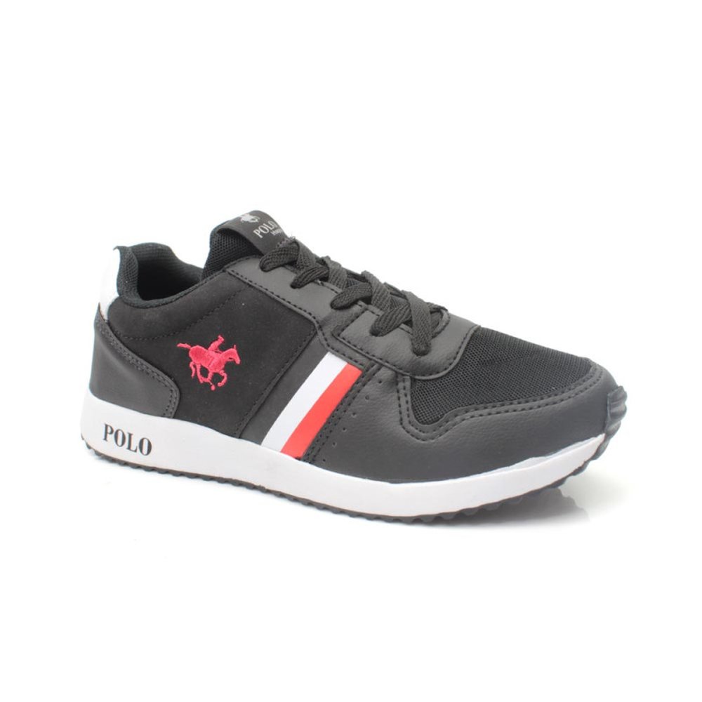 Tenis Adulto Polo Happy Casual Preto Vermelho - Grade 12 Pares - Numeração 37-43