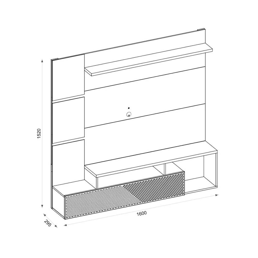 Painel para TV Caemmun Ultra 1.6 | com Bancada, TVs até 65", Jatobá/Off White