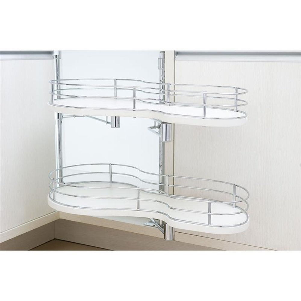 Conjunto de Prateleira Articulada para Canto Schmitt Cor Cromado