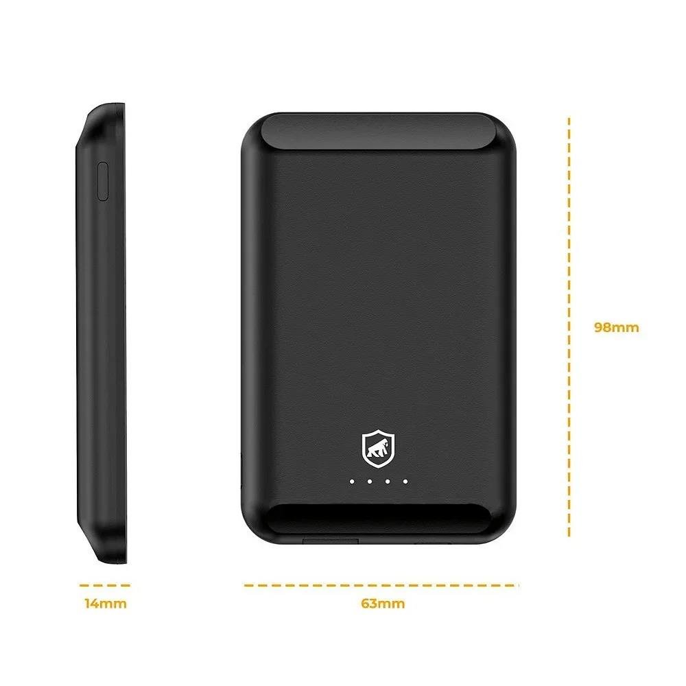Carregador Portátil Nano Snap Wireless - Preto
