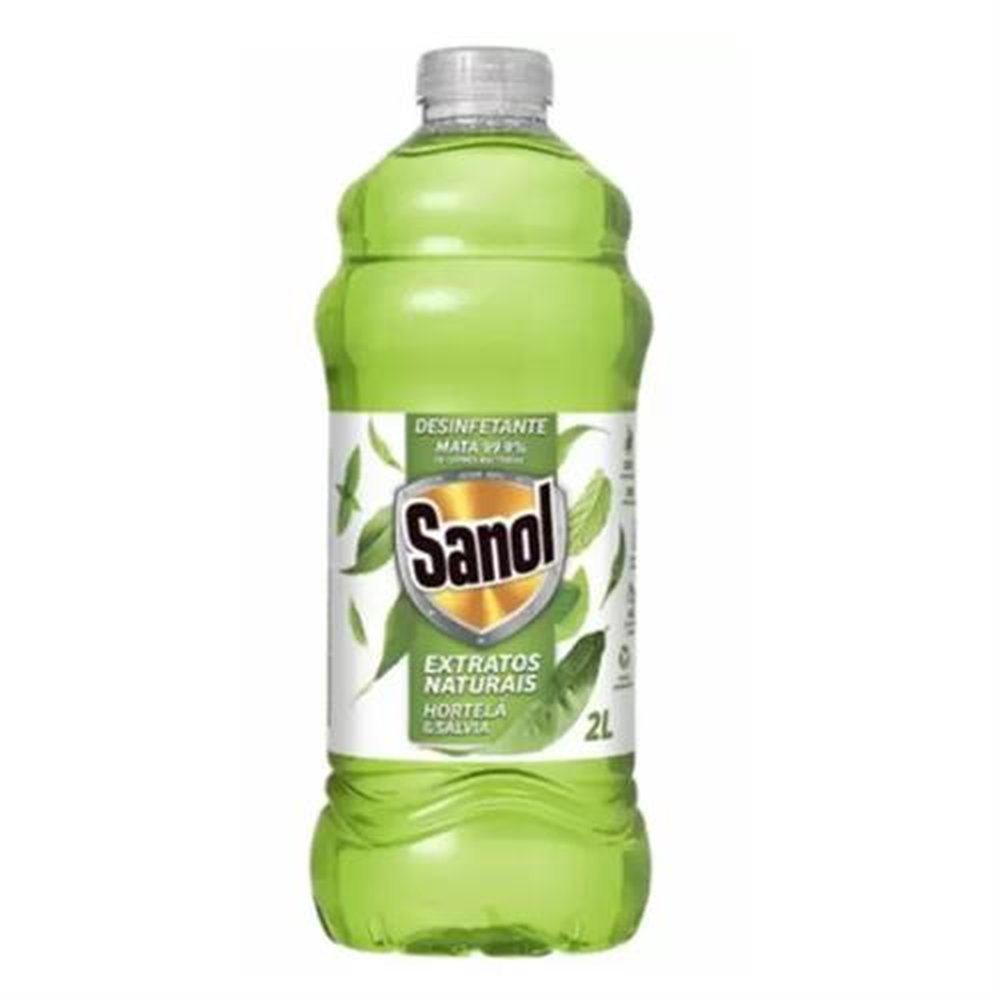 Desinfetante Sanol Extratos Naturais Hortela E Salvia 6x2L