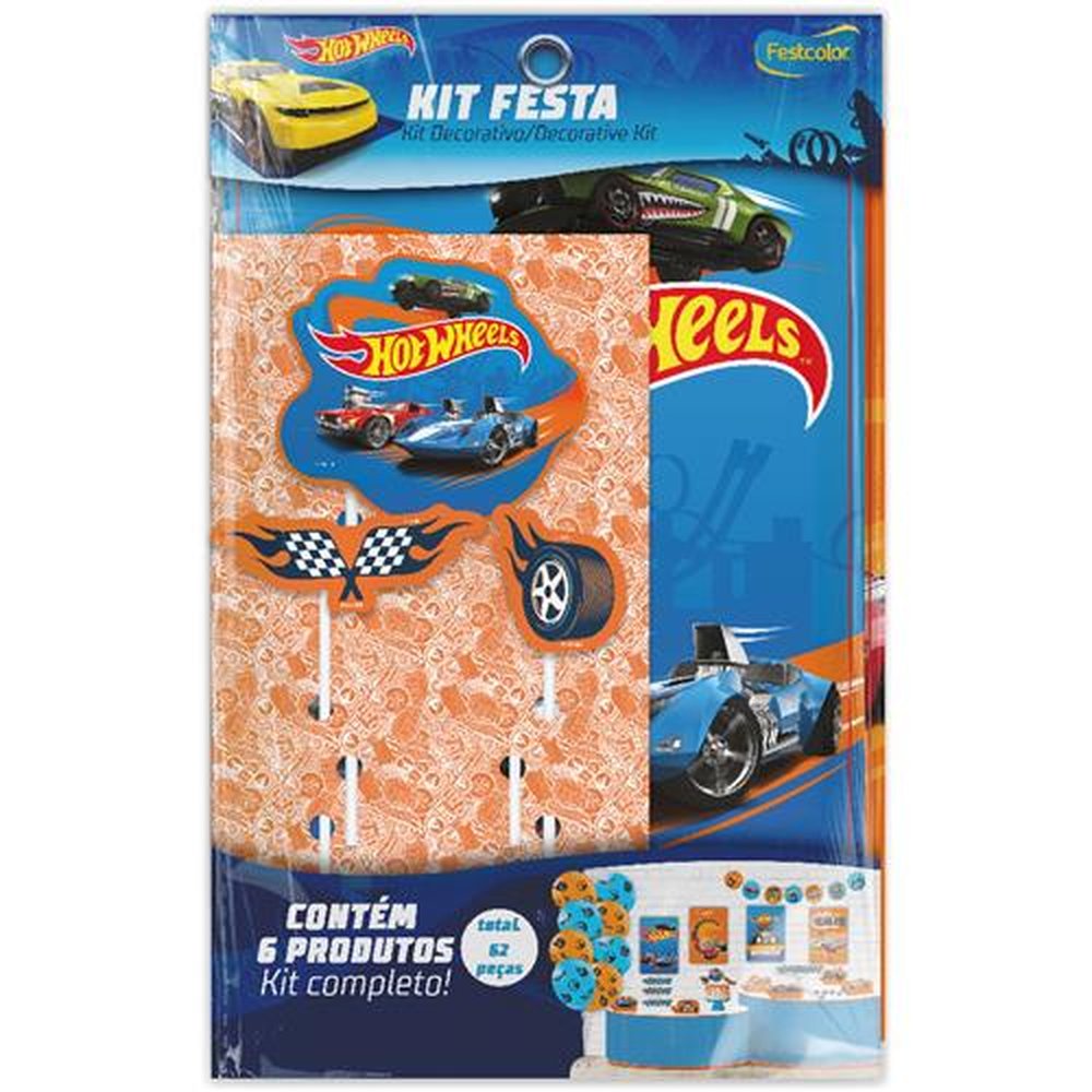 Kit Festa Hot Wheels - Embalagem com 1 unidade.