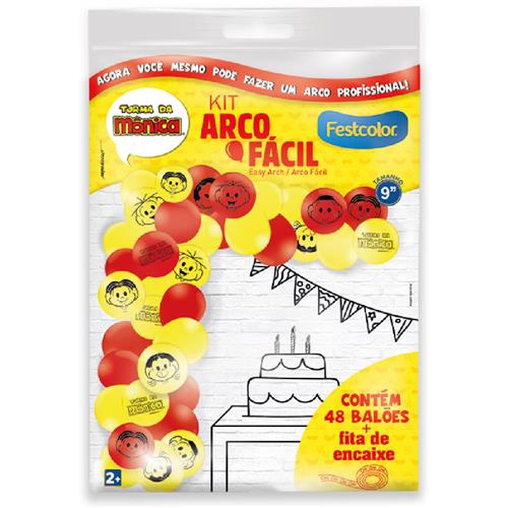 Kit Arco Facil de Baloes Turma da Monica