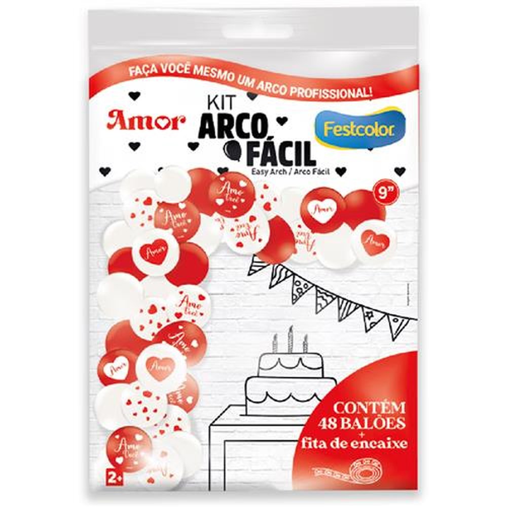 Kit Arco Facil de Baloes Amor