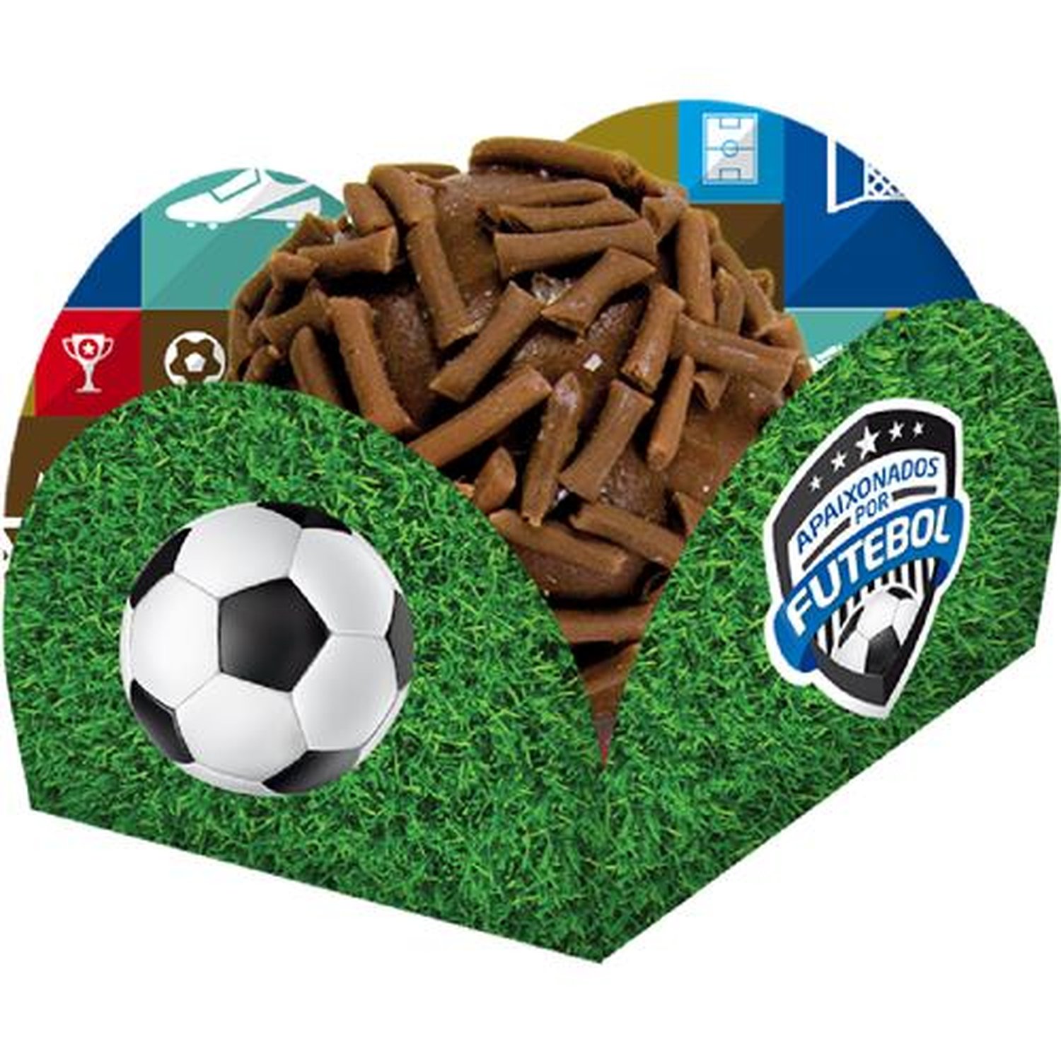 Porta Forminha Apaixonados Por Futebol - Embalagem com 40 unidades.