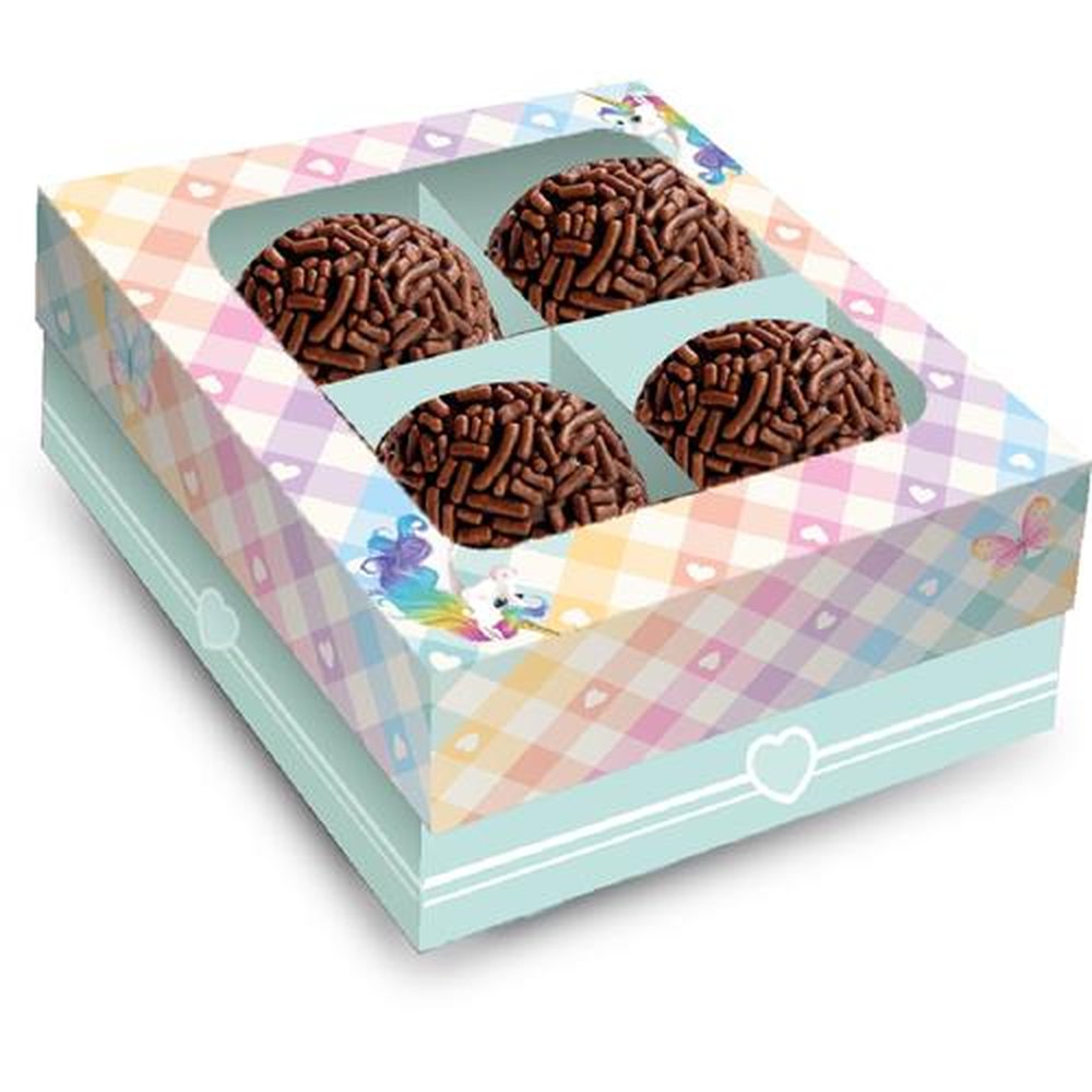 Caixa 4 Bombons Unicornio
