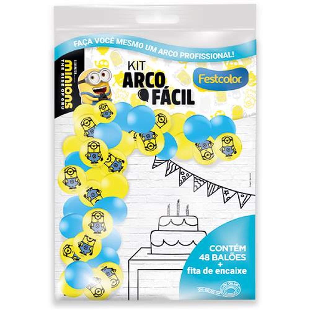 Kit Arco Facil de Baloes Minions 2