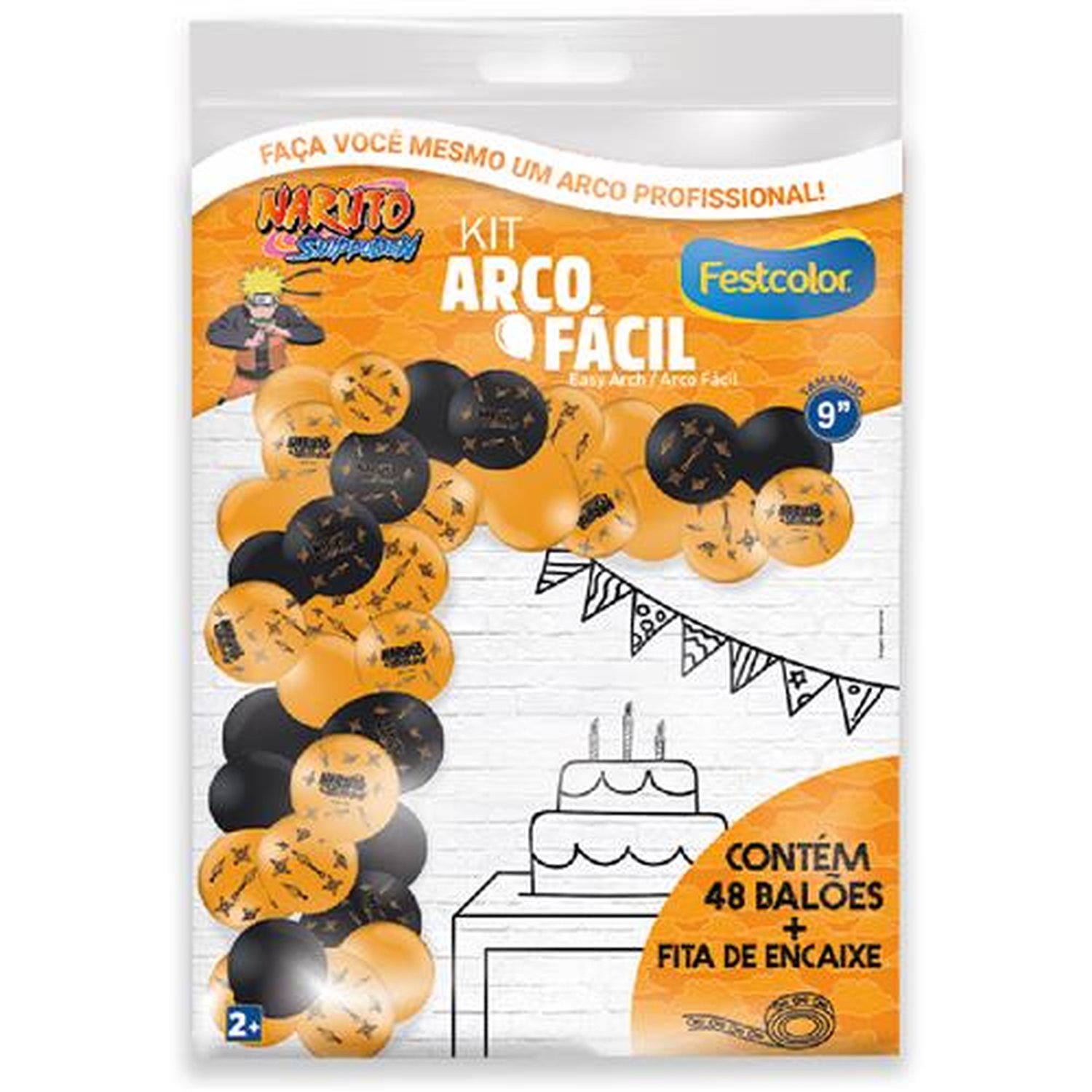 Kit Arco Facil de Baloes Naruto