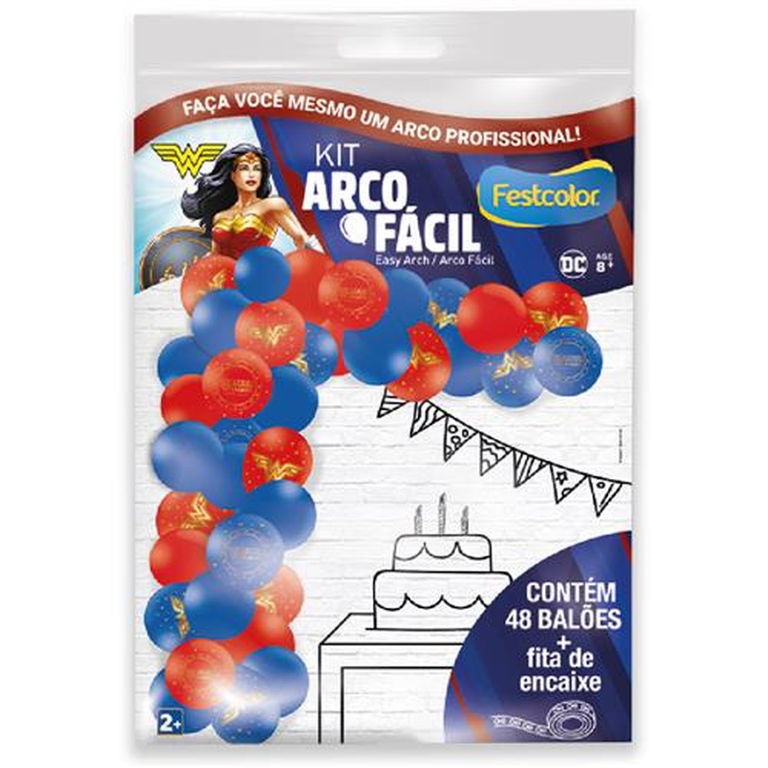 Kit Arco Facil de Baloes Mulher Maravilha