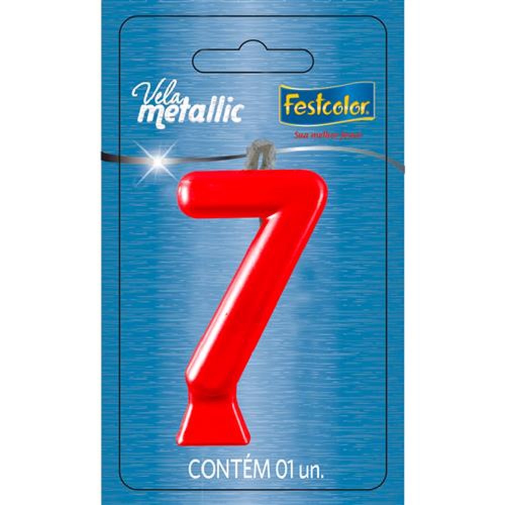 Vela Metallic Vermelha N 7