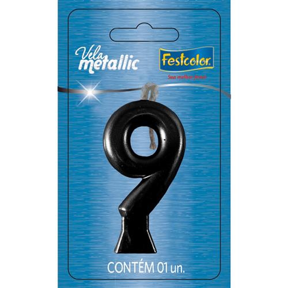 Vela Metallic Preta N 9