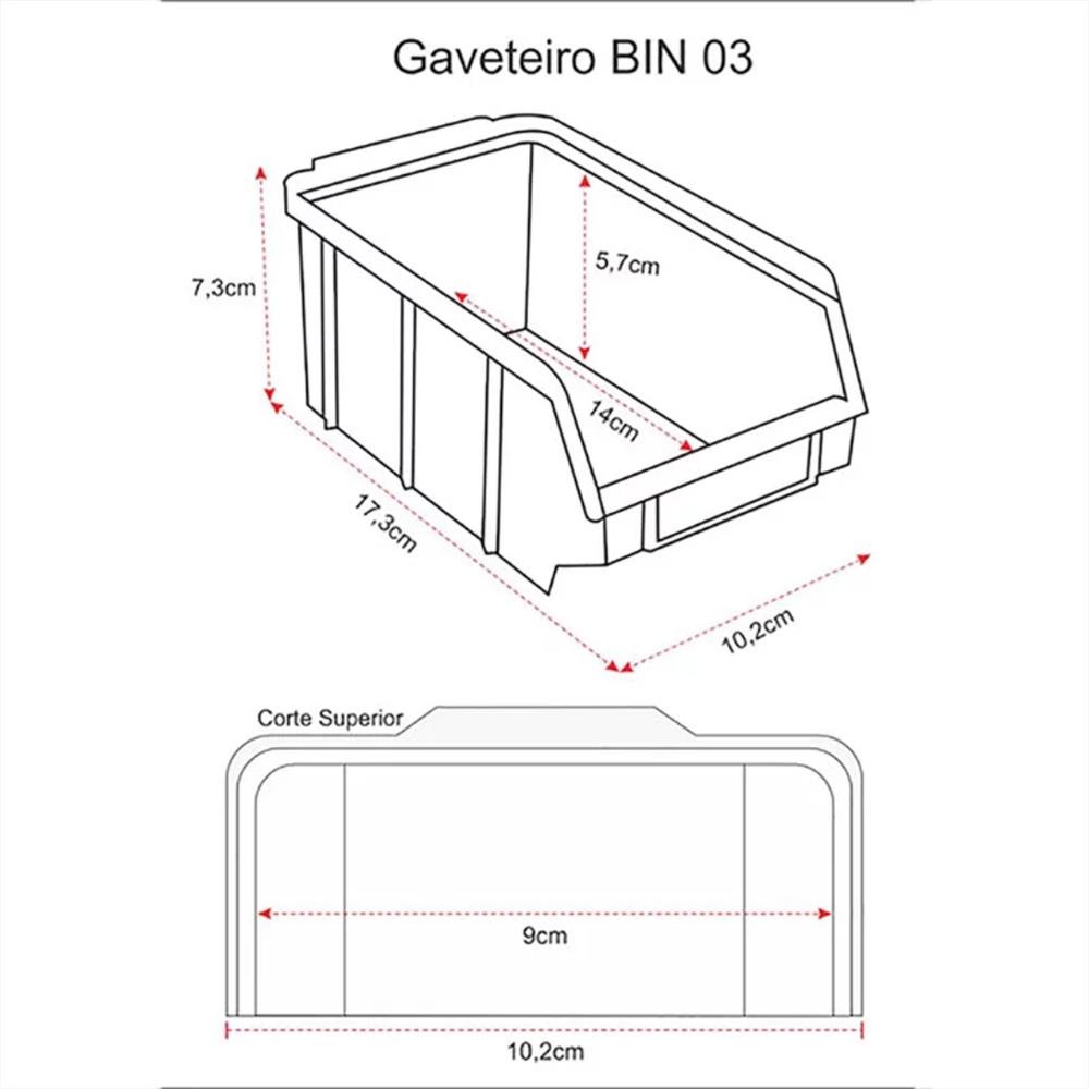 Estante Com 72 Gavetas Organizadoras Bin 03 Azul