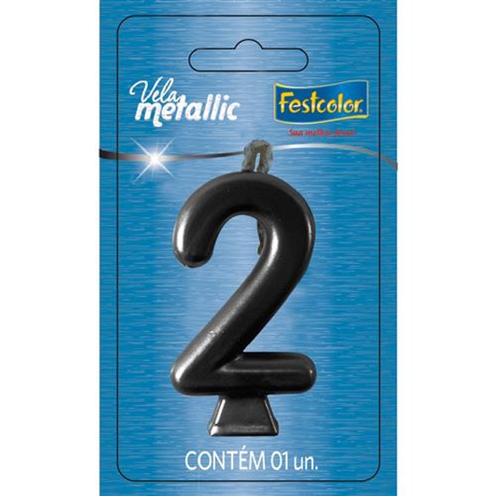 Vela Metallic Preta N 2