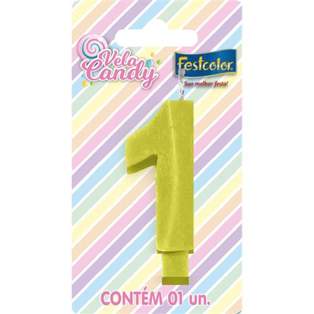 Vela Candy Amarela N 1