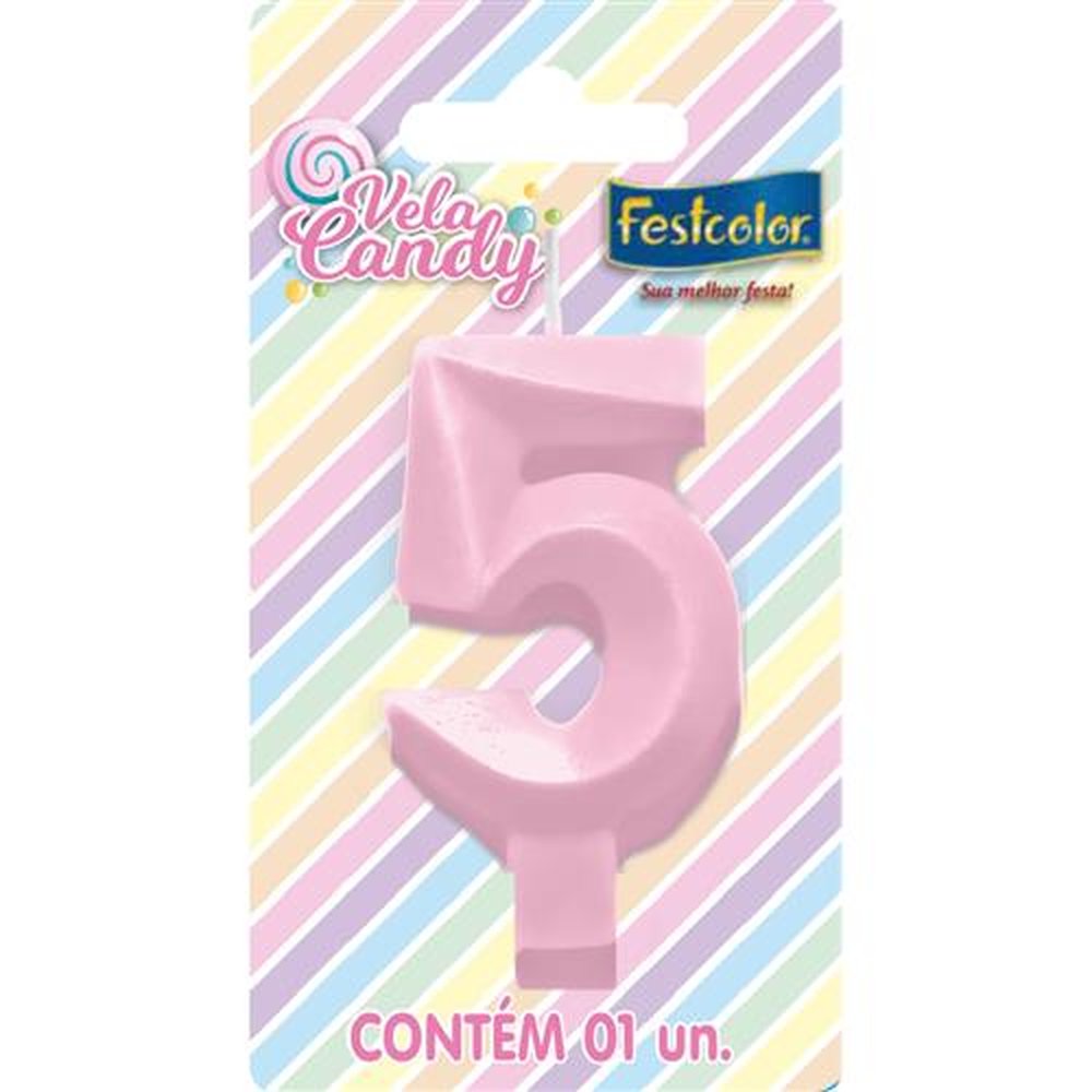 Vela Candy Rosa N 5