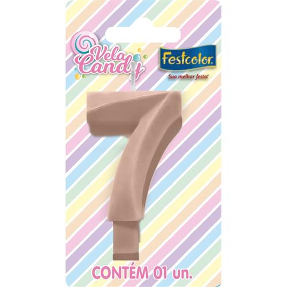 Vela Candy Salmao N 7