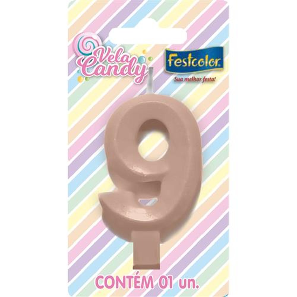 Vela Candy Salmao N 9