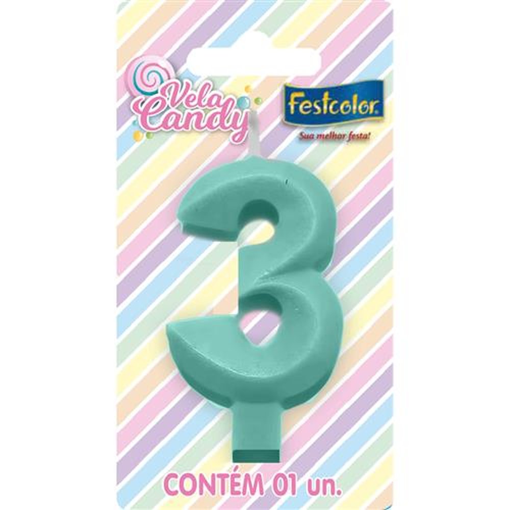 Vela Candy Verde N 3