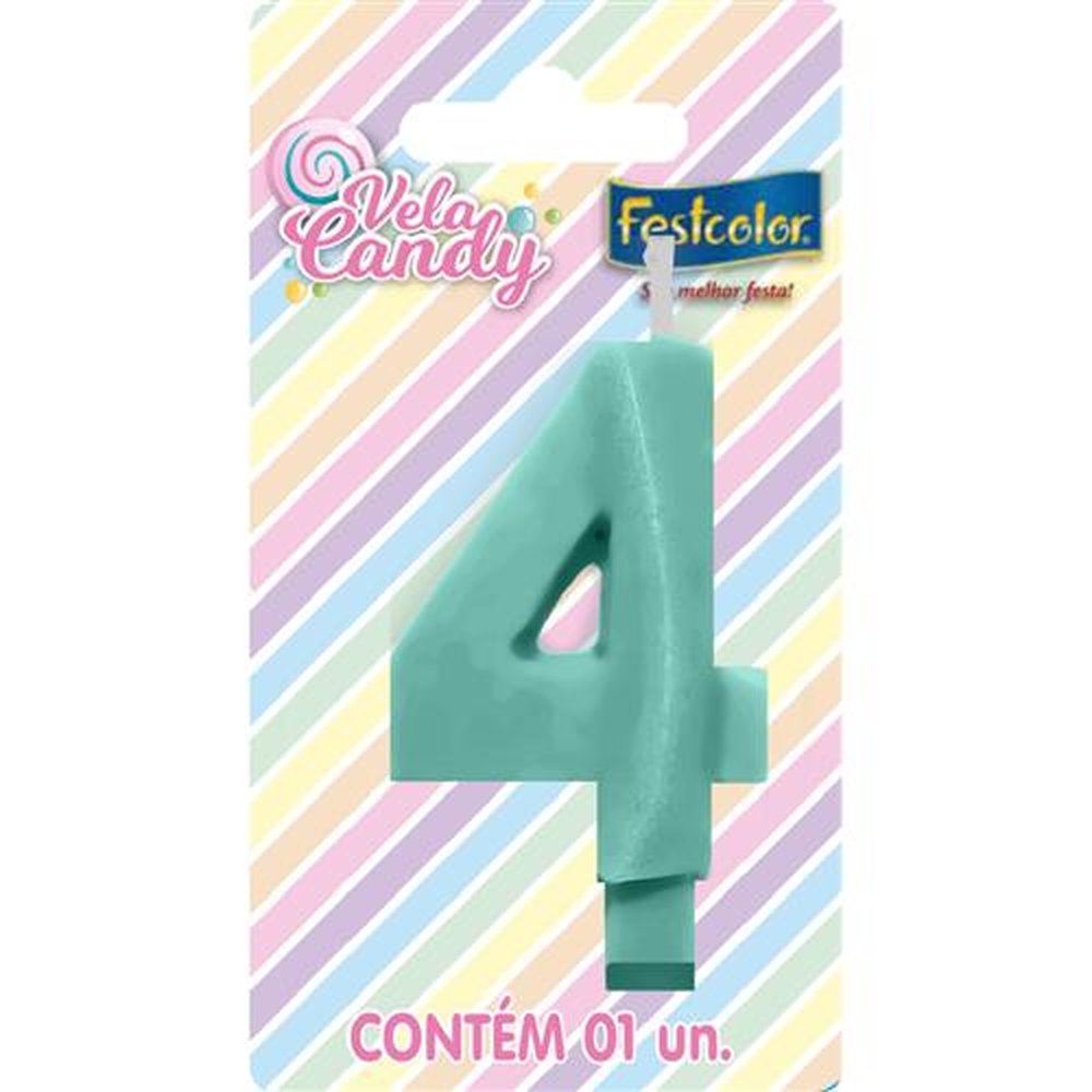 Vela Candy Verde N 4