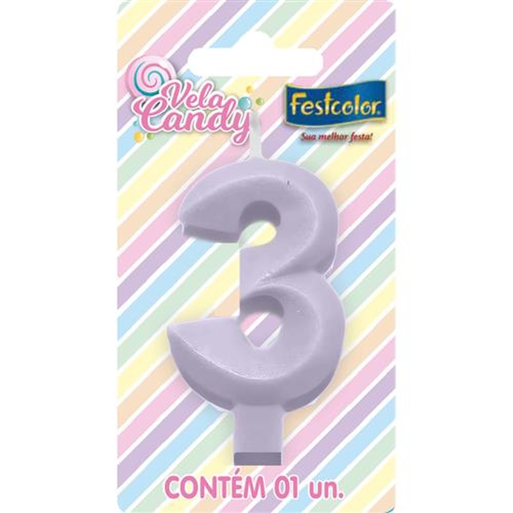 Vela Candy Lilas N 3