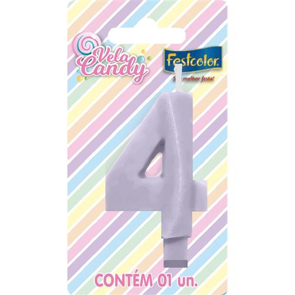 Vela Candy Lilas N 4