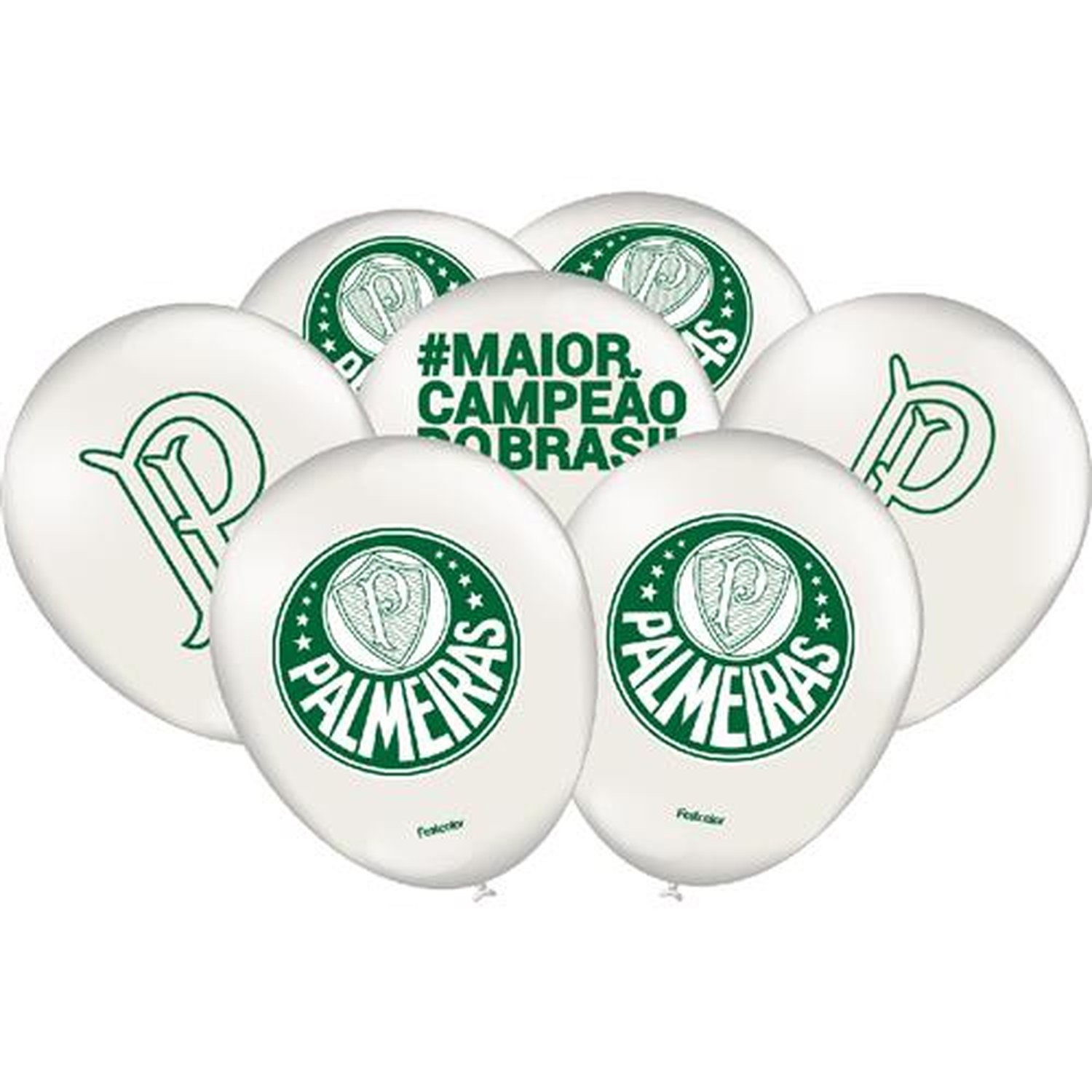 Balao Branco Palmeiras - Embalagem com 25 unidades.