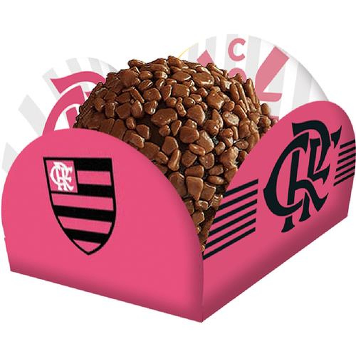 Porta Forminha Flamengo Rosa - Embalagem com 40 unidades.