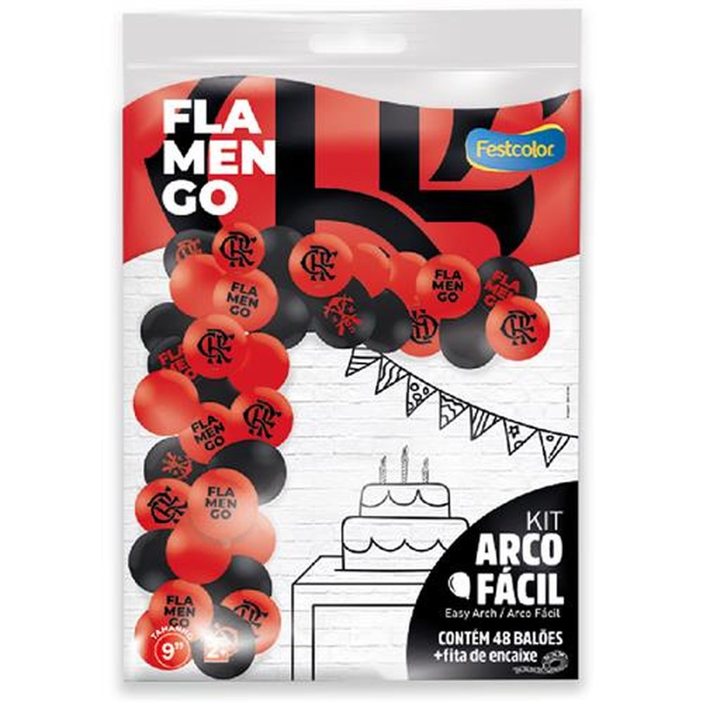 Kit Arco Facil de Baloes Flamengo