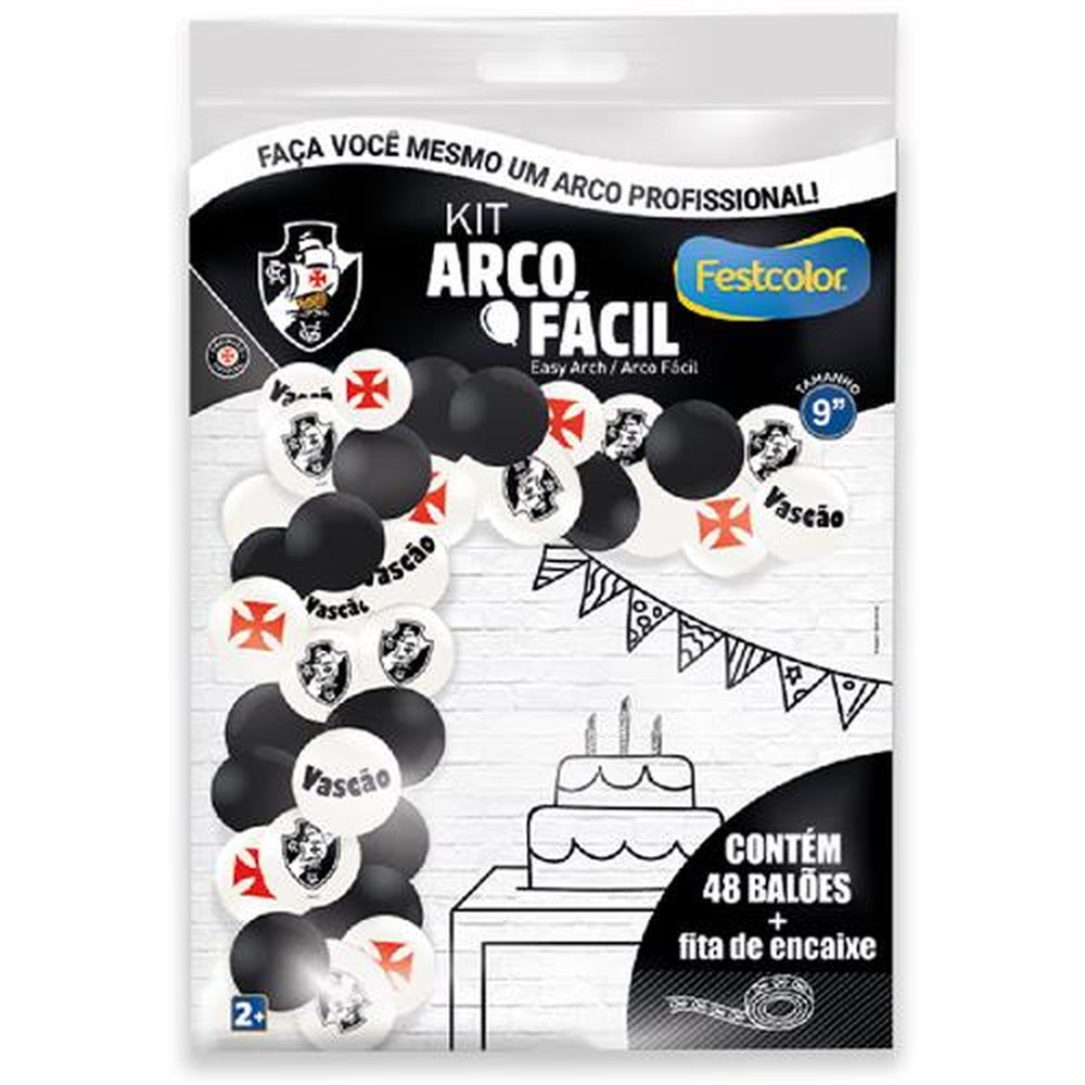 Kit Arco Facil de Baloes Vasco da Gama