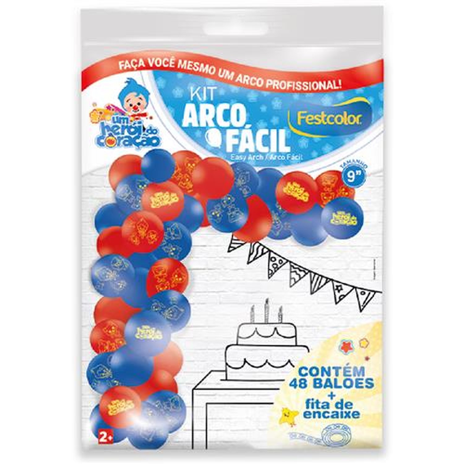 Kit Arco Facil de Baloes Um Heroi do Coracao