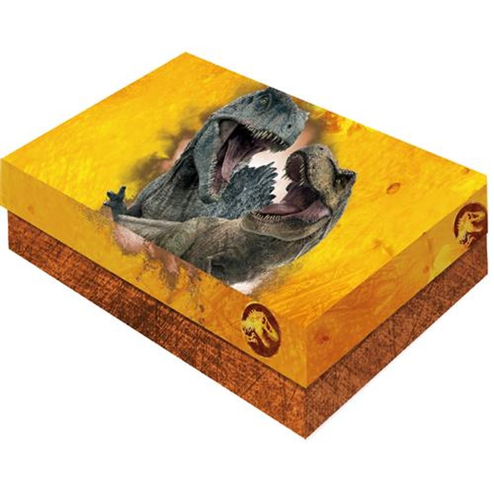 Caixa Presente Retangular P Jurassic World 3