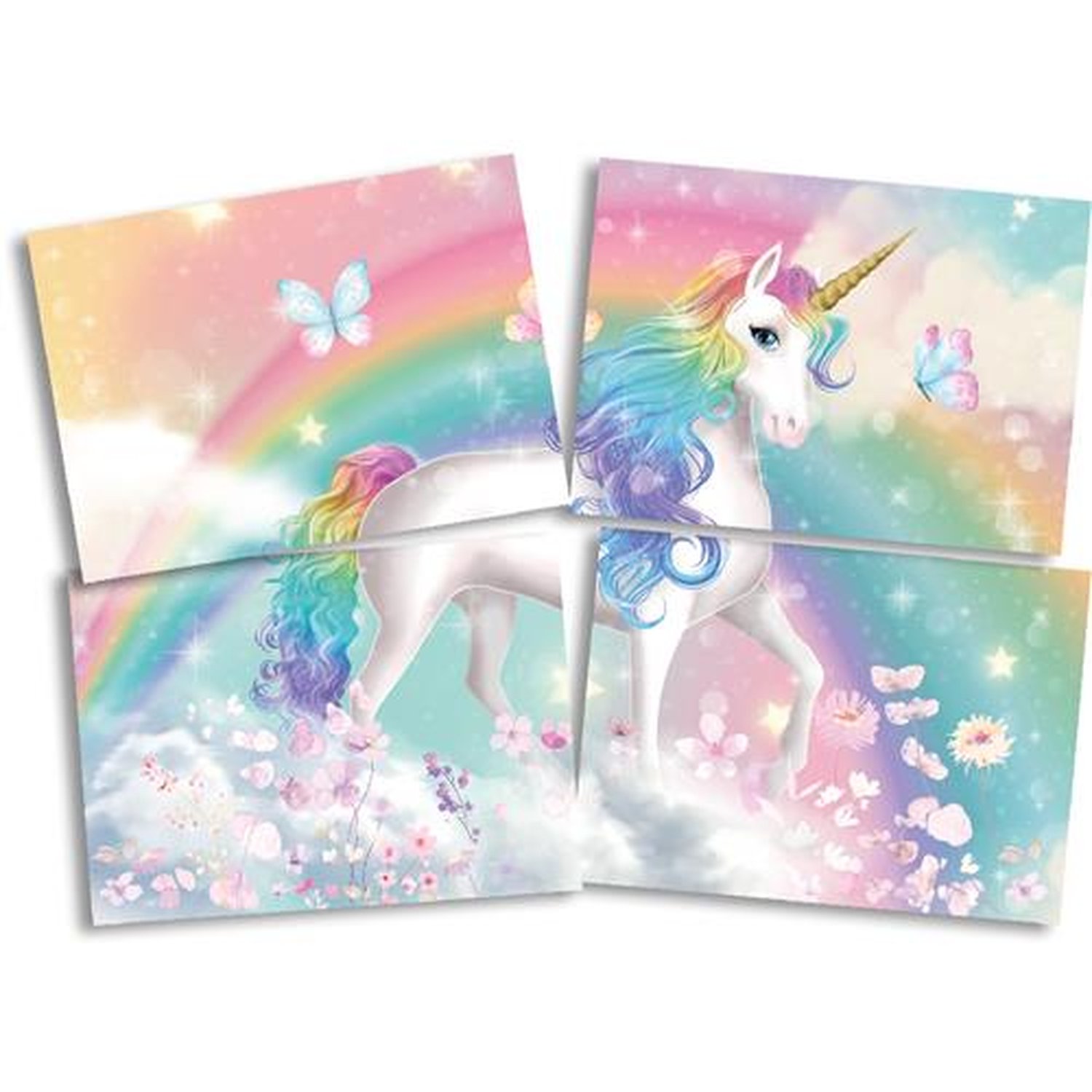 Painel 4 Laminas Unicornio
