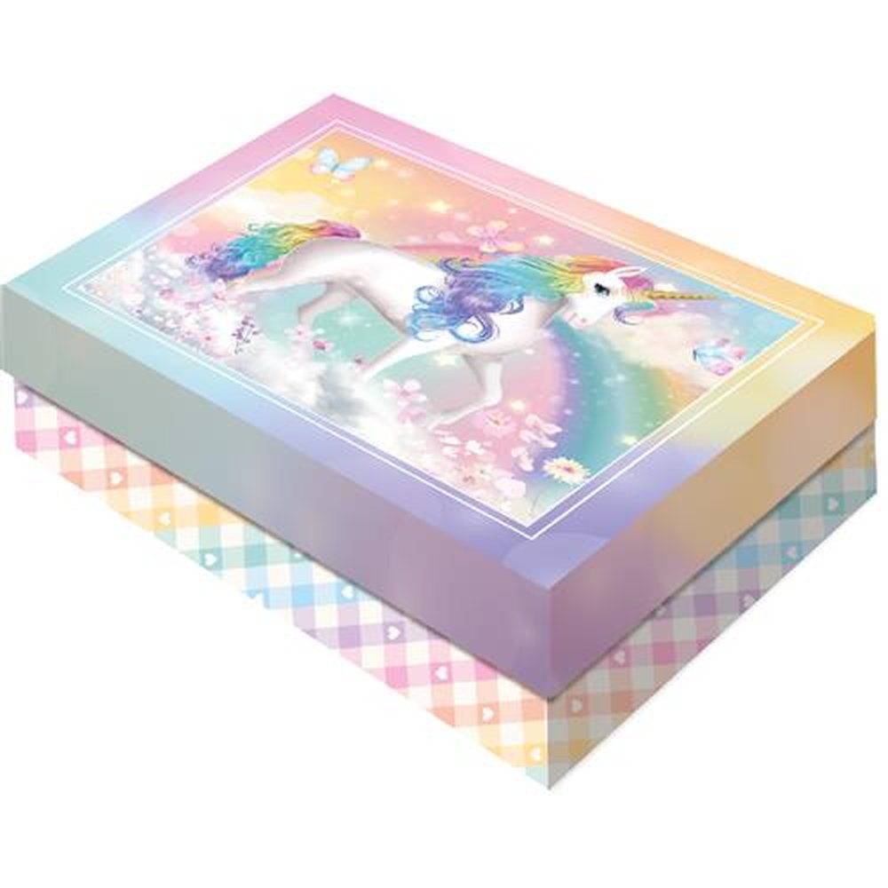 Caixa Presente Retangular G Unicornio