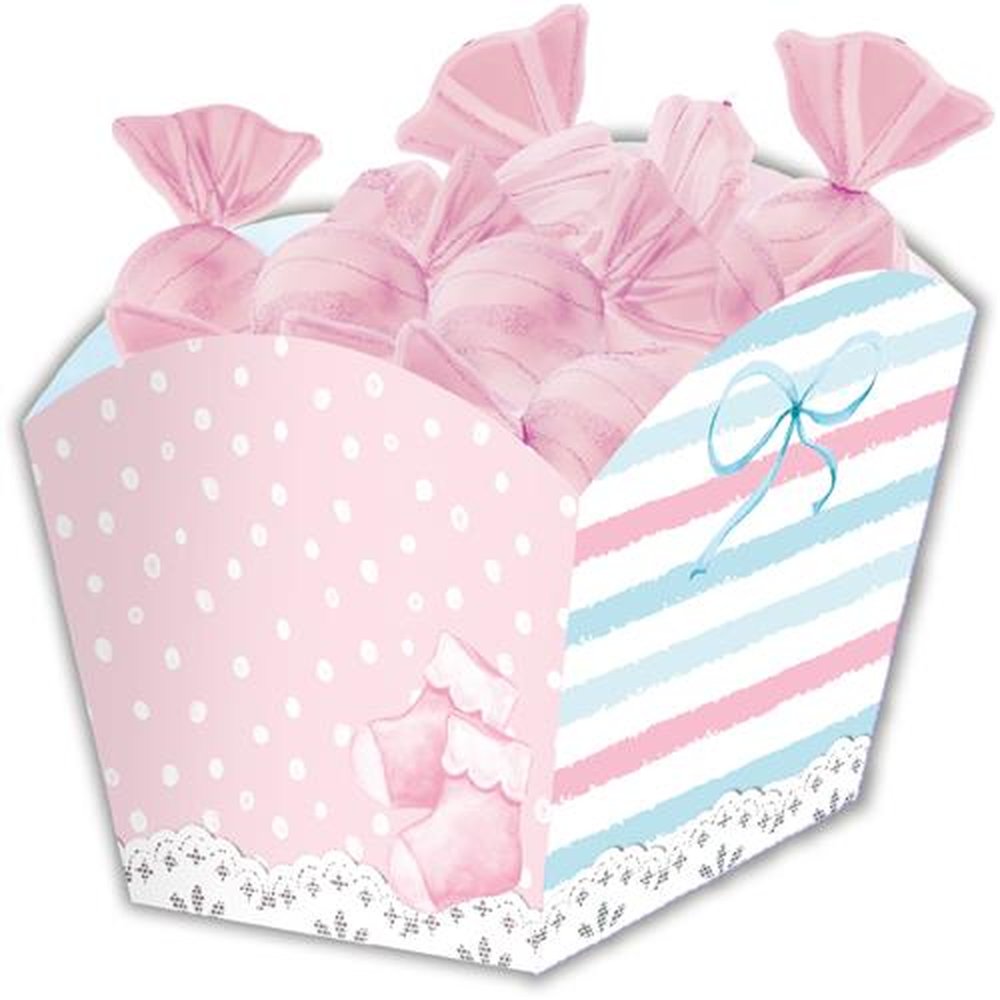 Cachepot Medio Cha Revelacao Azul E Rosa