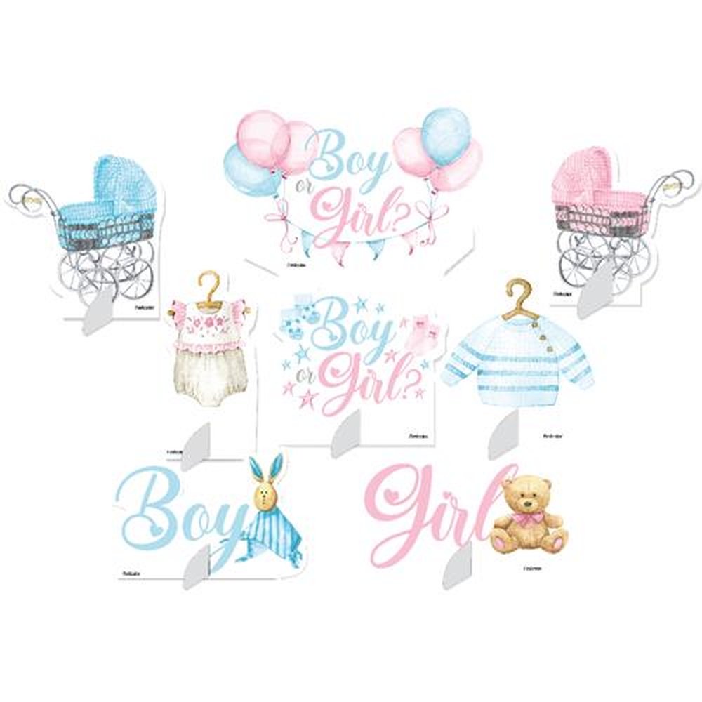 Decoracao De Mesa Cha Revelacao Azul E Rosa