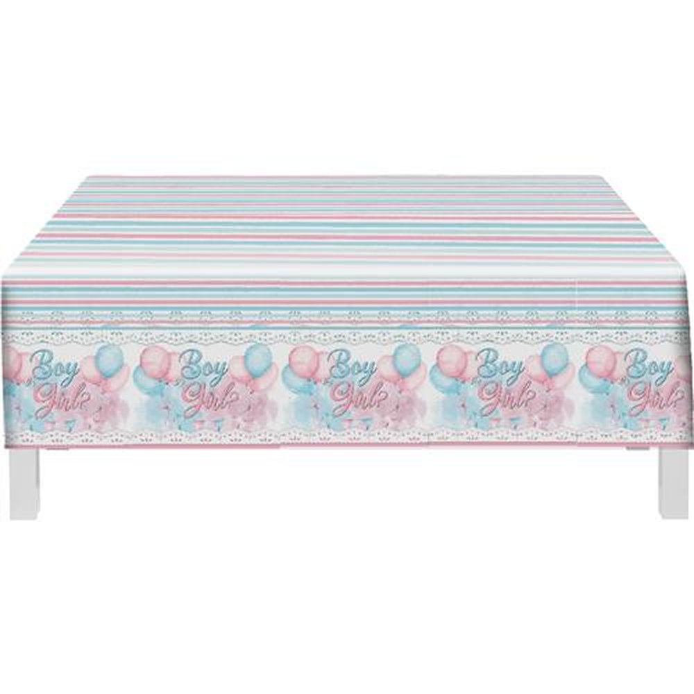 Toalha Cha Revelacao Azul E Rosa