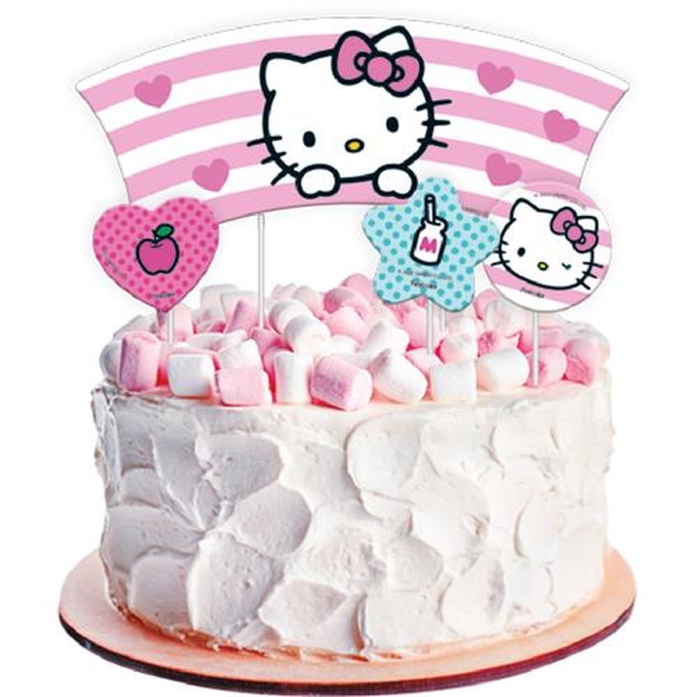 Topper Para Bolo Hello Kitty Rosa