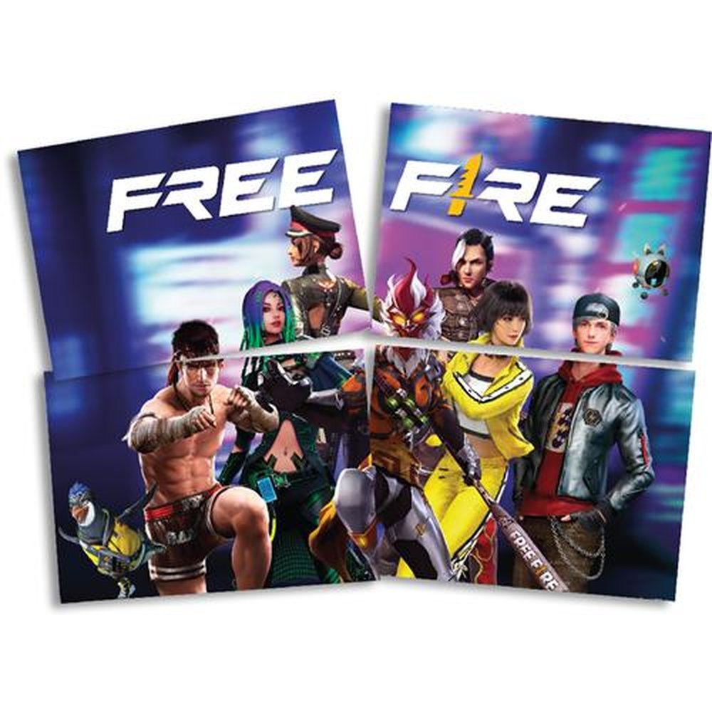 Painel 4 Laminas Free Fire Gamer