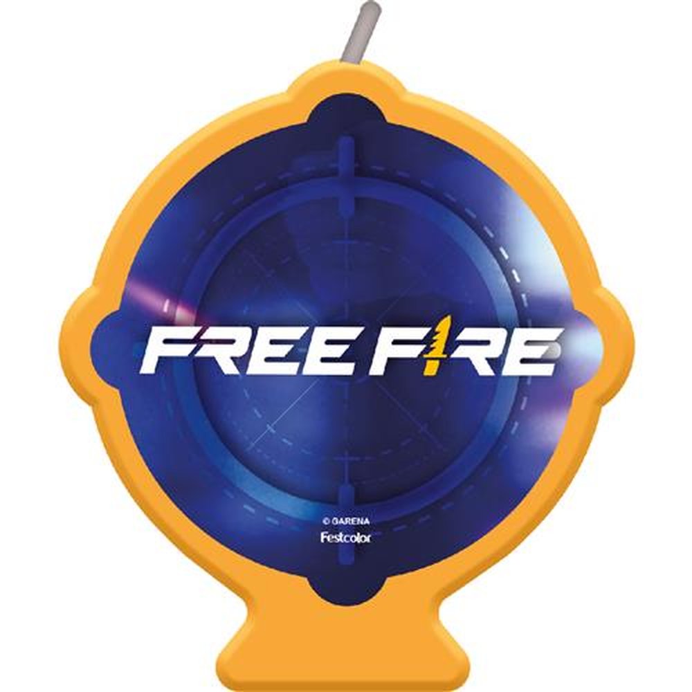 Vela Plana Free Fire Gamer - Embalagem com 1 unidade.
