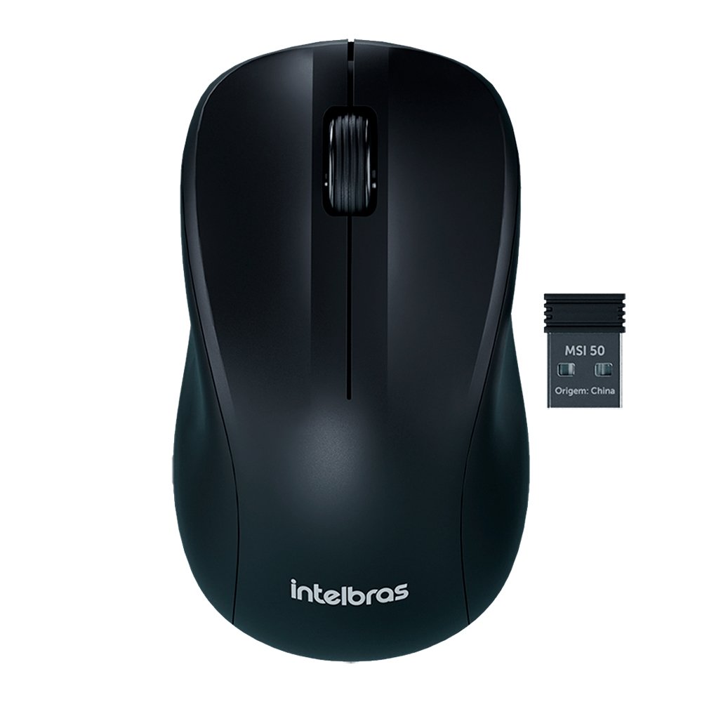 Mouse Óptico Intelbras MSI50 - Sem Fio, Preto