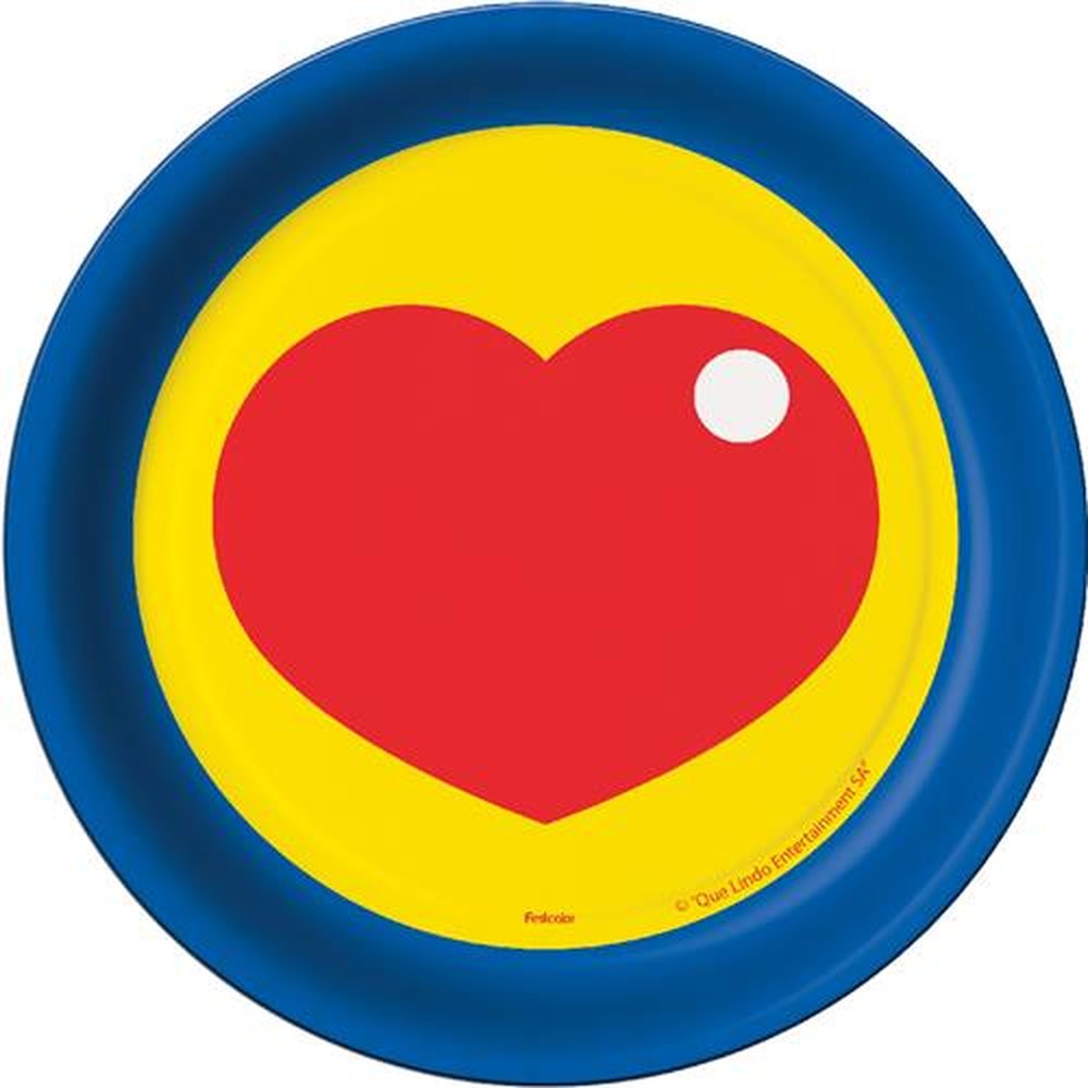 Prato Um Heroi Do Coracao - Embalagem com 8 unidades.