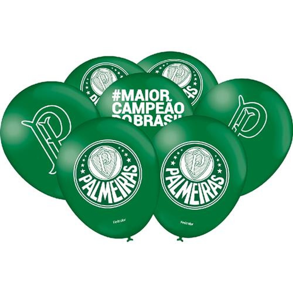 Balao Verde Palmeiras - Embalagem com 25 unidades.
