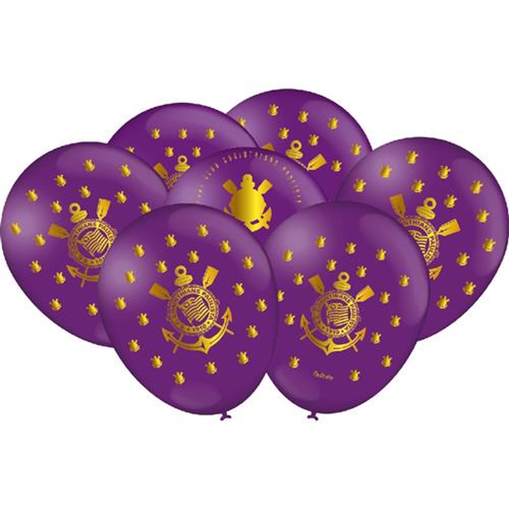 Balao Corinthians Roxo - Embalagem com 25 unidades.