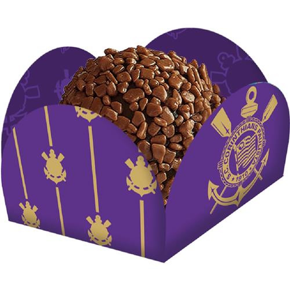 Porta Forminha Corinthians Roxo - Embalagem com 40 unidades.